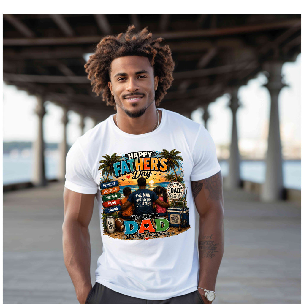 Black Dad Graphic Tee | Father's Day Beach Shirt