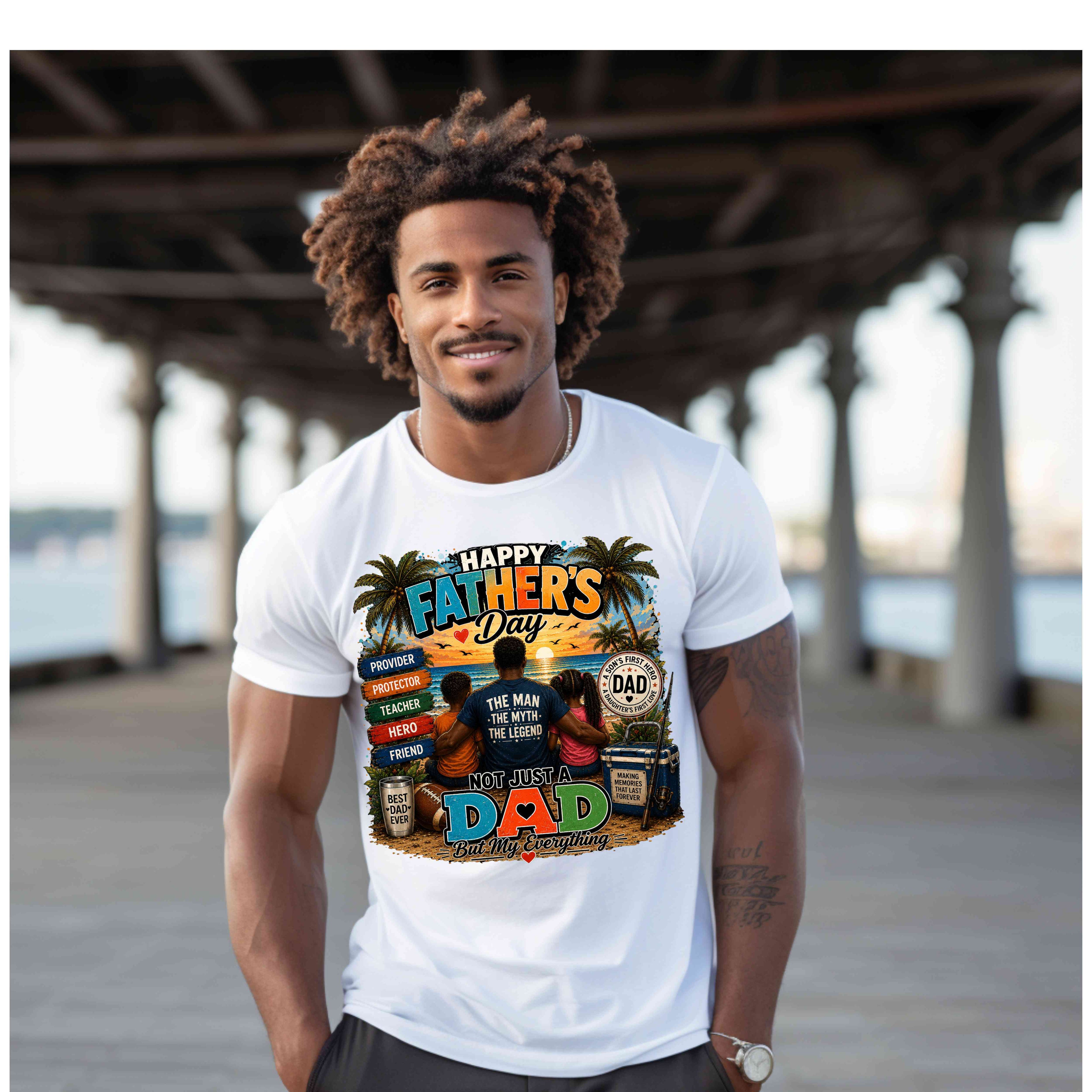 Black Dad Graphic Tee | Father's Day Beach Shirt