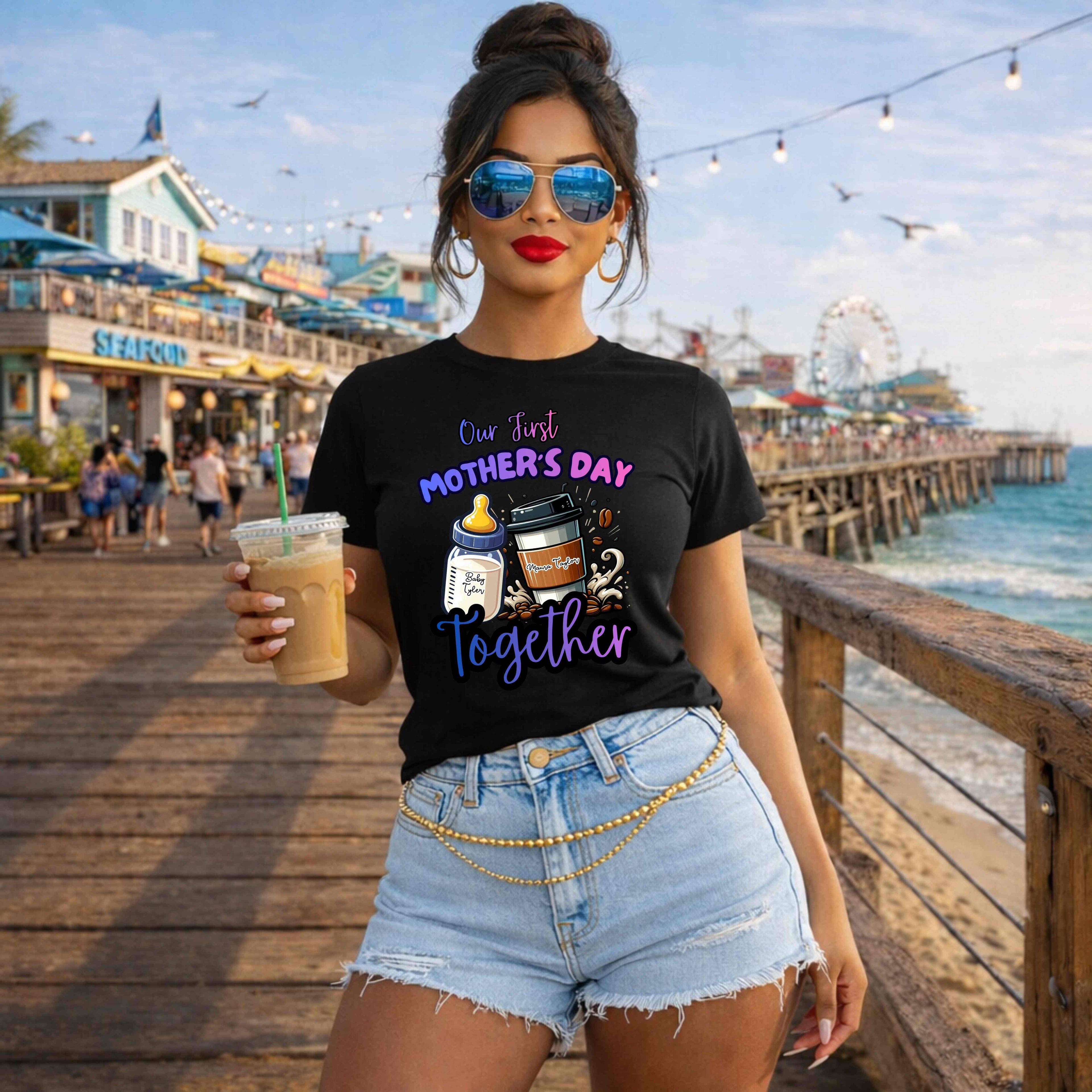 First Mother's Day Together Shirt | Custom New Mom & Baby Name Tee