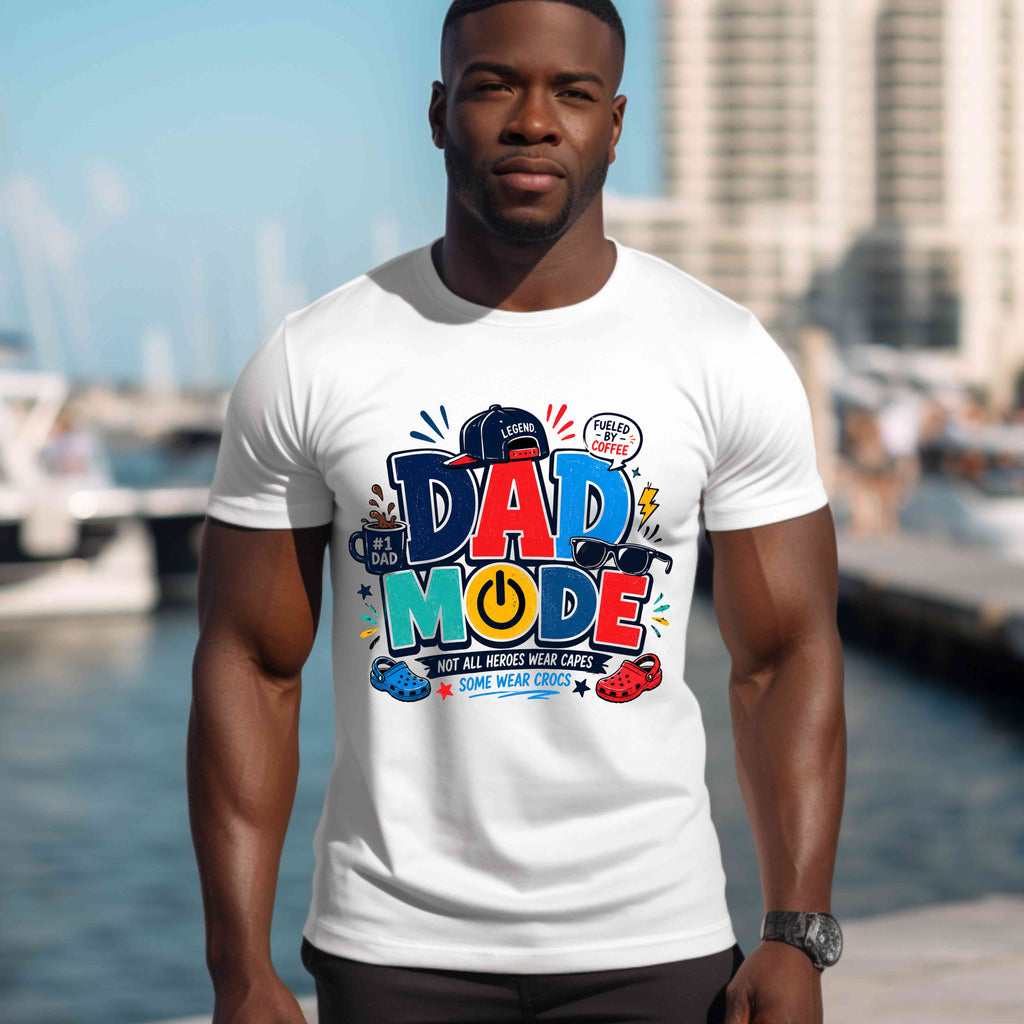 Dad Mode Tee | Funny Dad Crocs Shirt | Cool Father’s Day Graphic T-Shirt