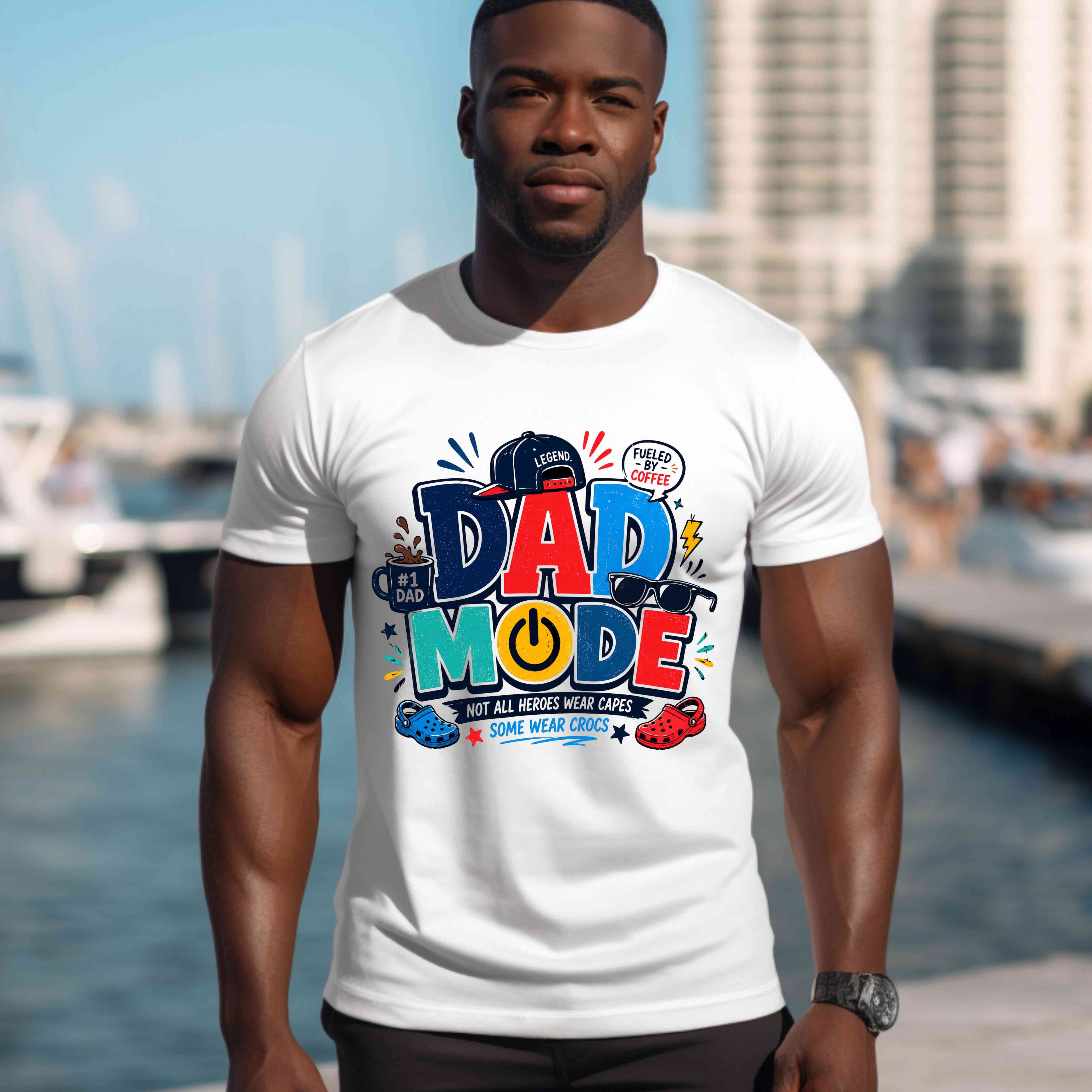 Dad Mode Tee | Funny Dad Crocs Shirt | Cool Father’s Day Graphic T-Shirt
