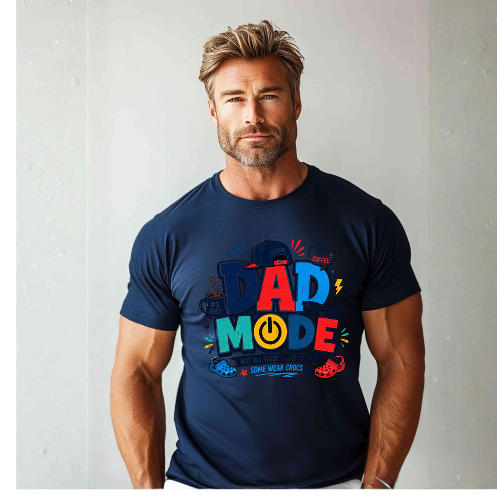 Dad Mode Tee | Funny Dad Crocs Shirt | Cool Father’s Day Graphic T-Shirt