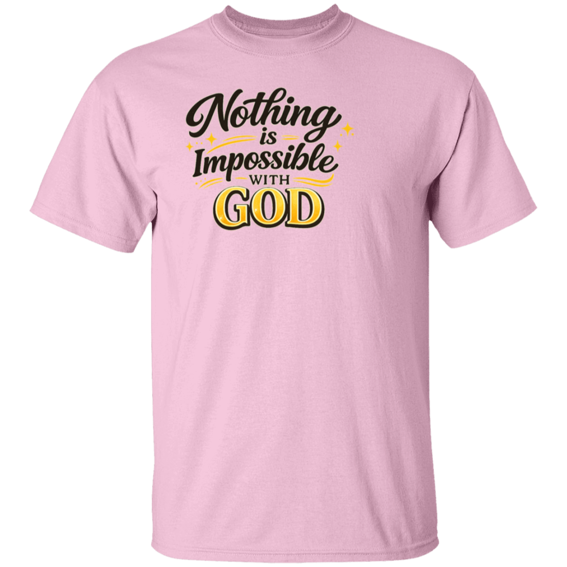 Nothing Is Impossible with God shirt - Light Pink