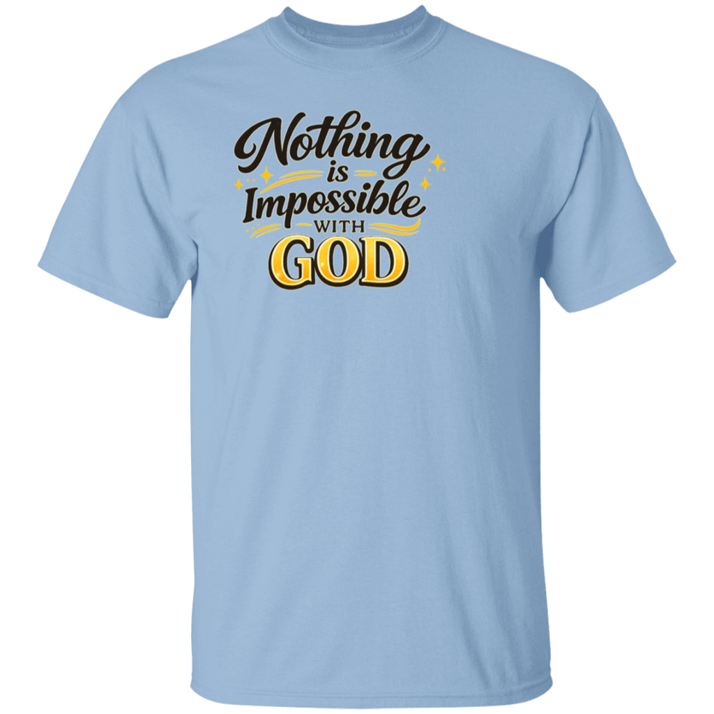 Nothing Is Impossible with God shirt - Light Blue