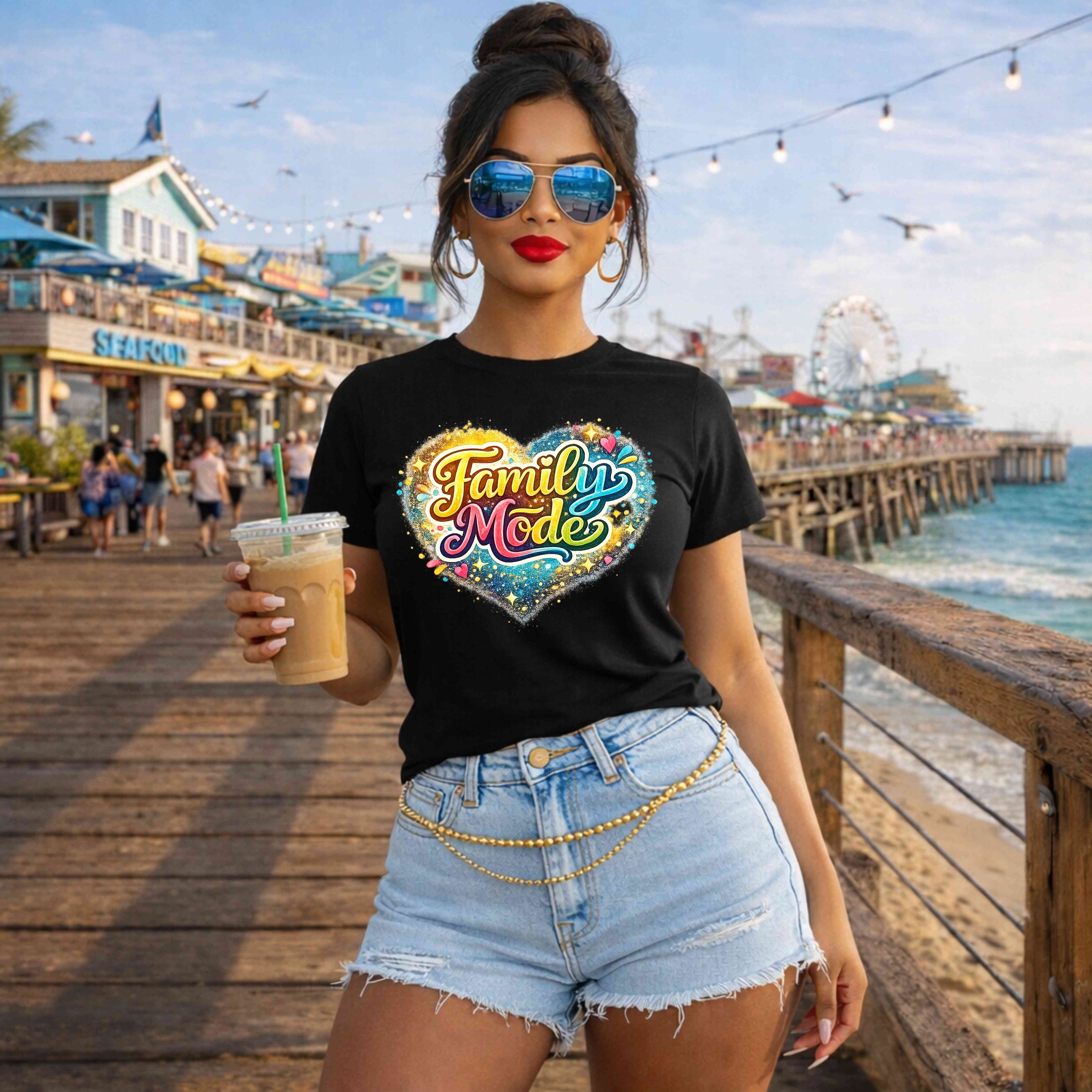 Family Mode Heart Graphic Tee