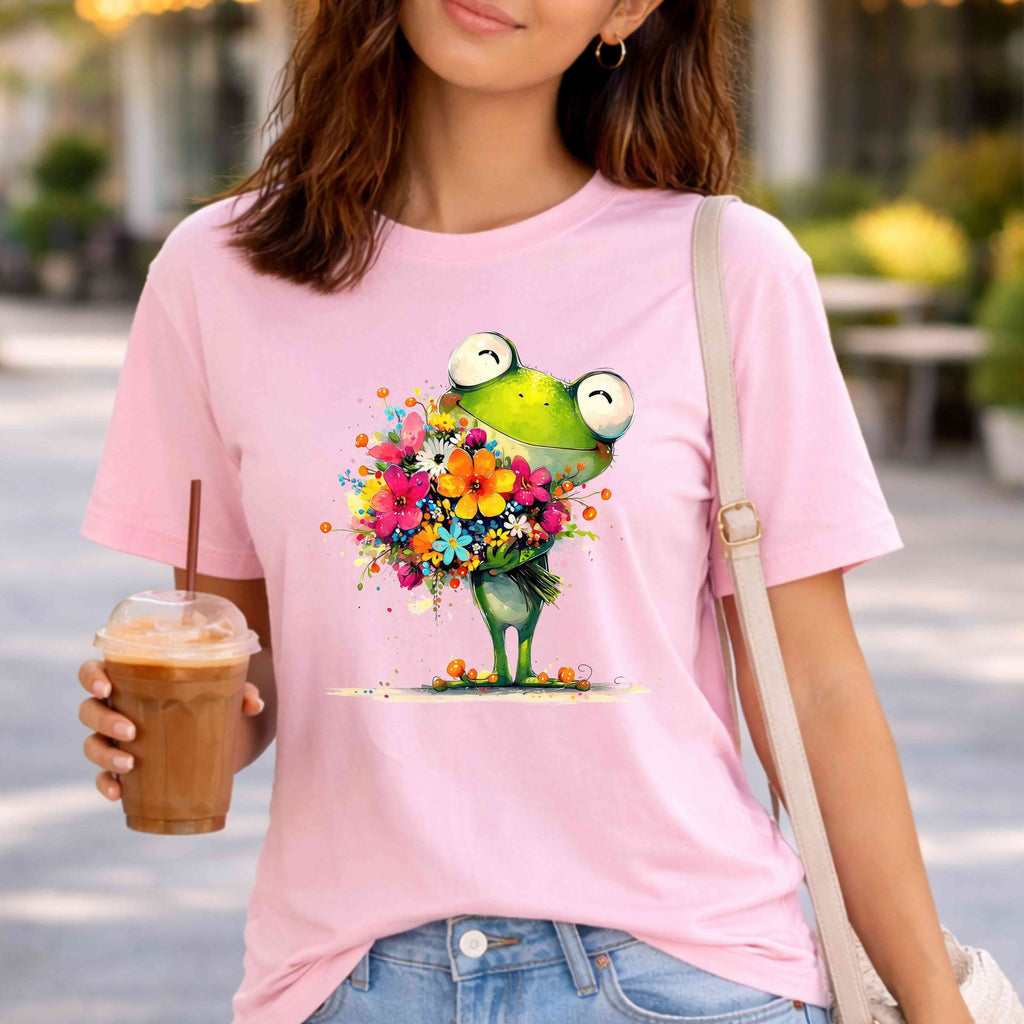 Watercolor Frog Bouquet Tee | Frog Lover Gift
