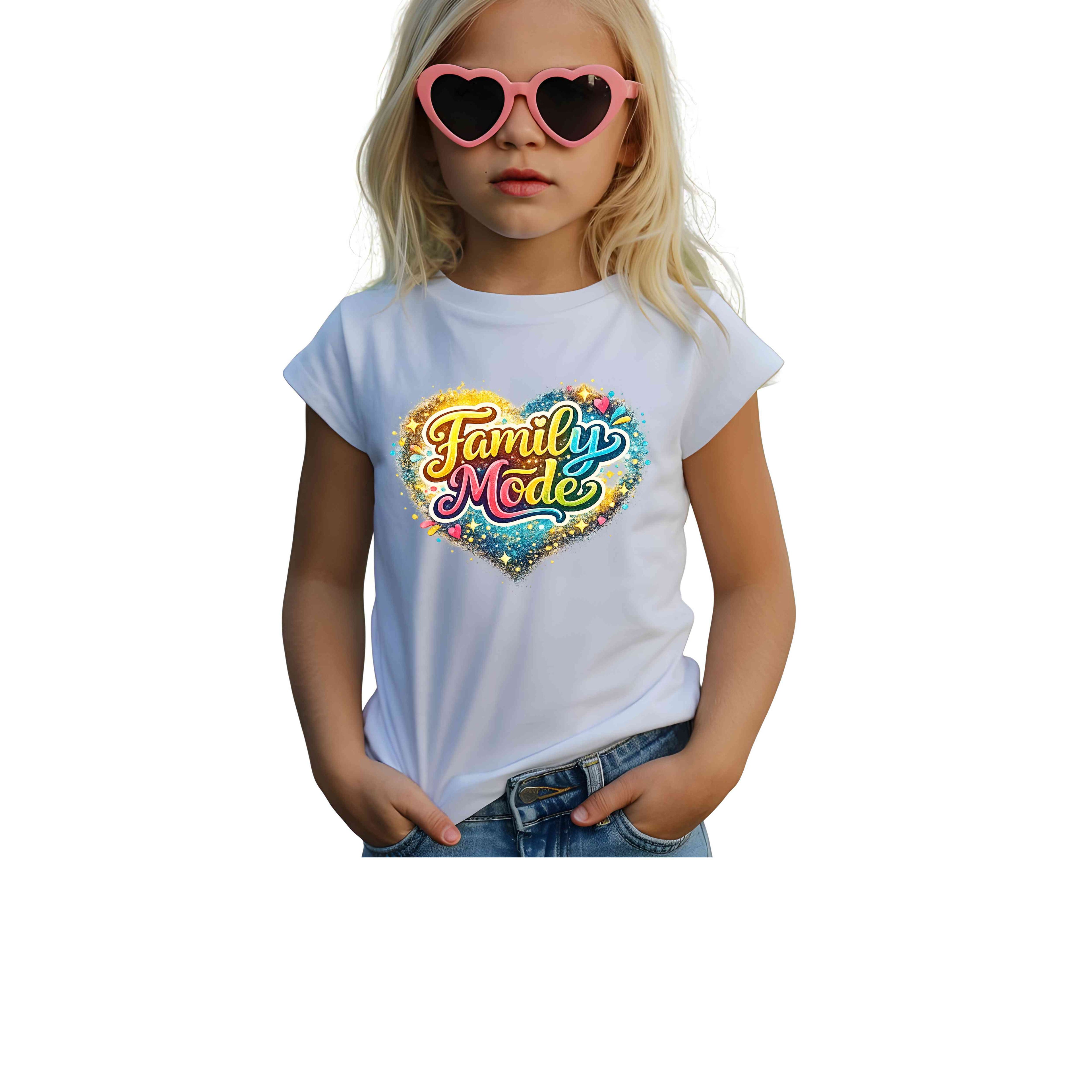Family Mode Heart Graphic Tee