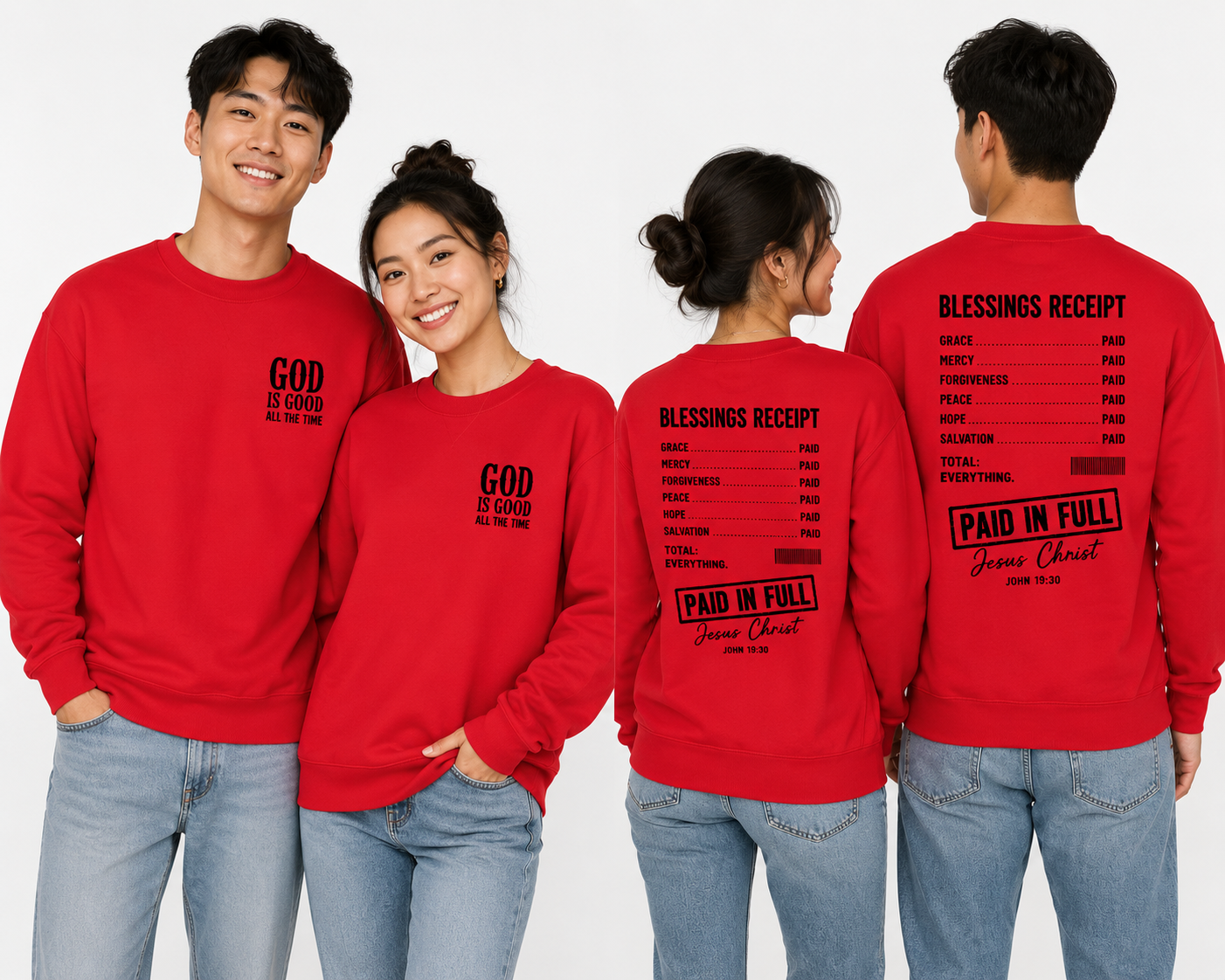 God Is Good All the Time Christian Crewneck Sweatshirt | Faith Sweatshirt | Inspirational Christian Gift | Unisex Pullover