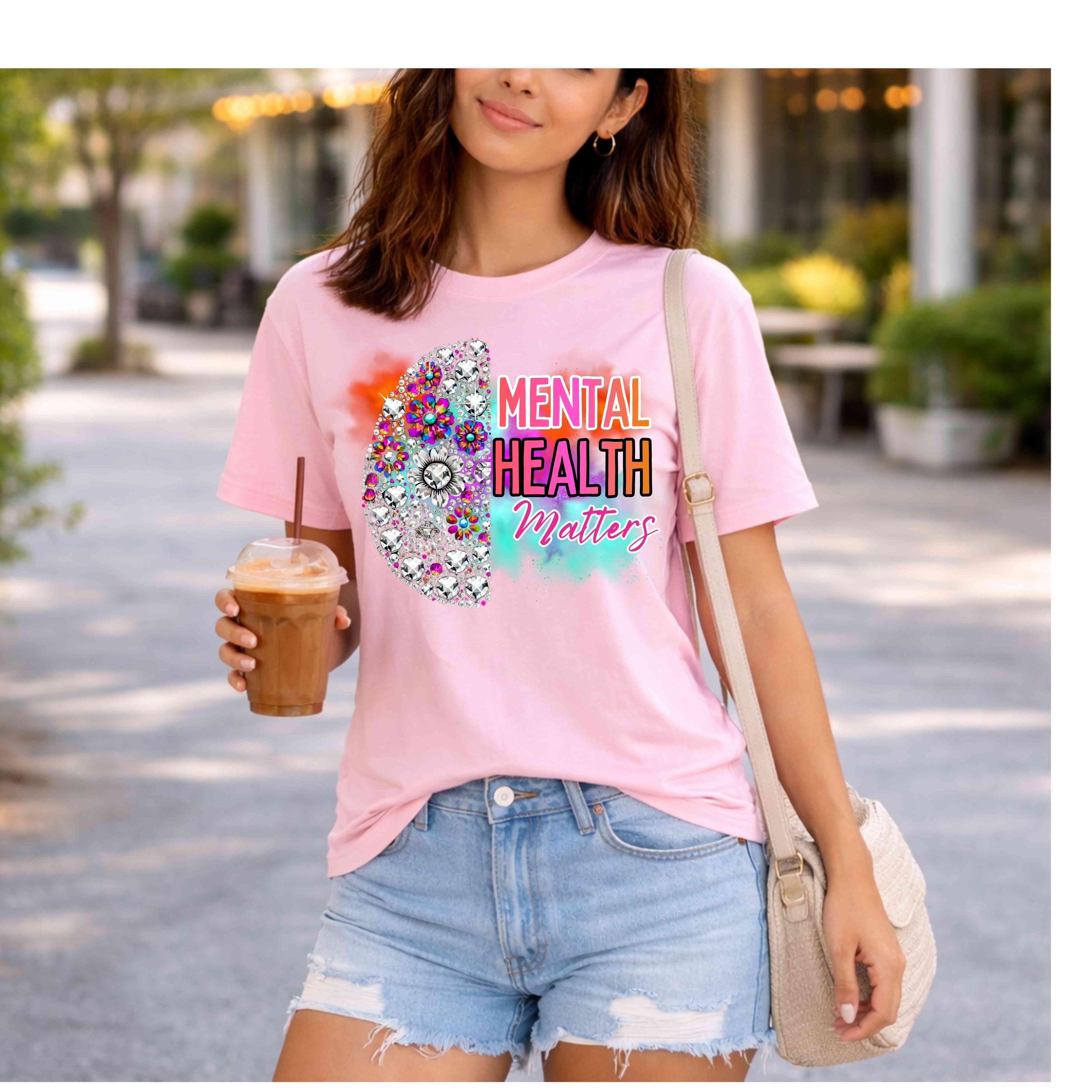 Mental Health Matters T-Shirt | Colorful Awareness Graphic Tee | Self Care & Positive Mental Health Shirt