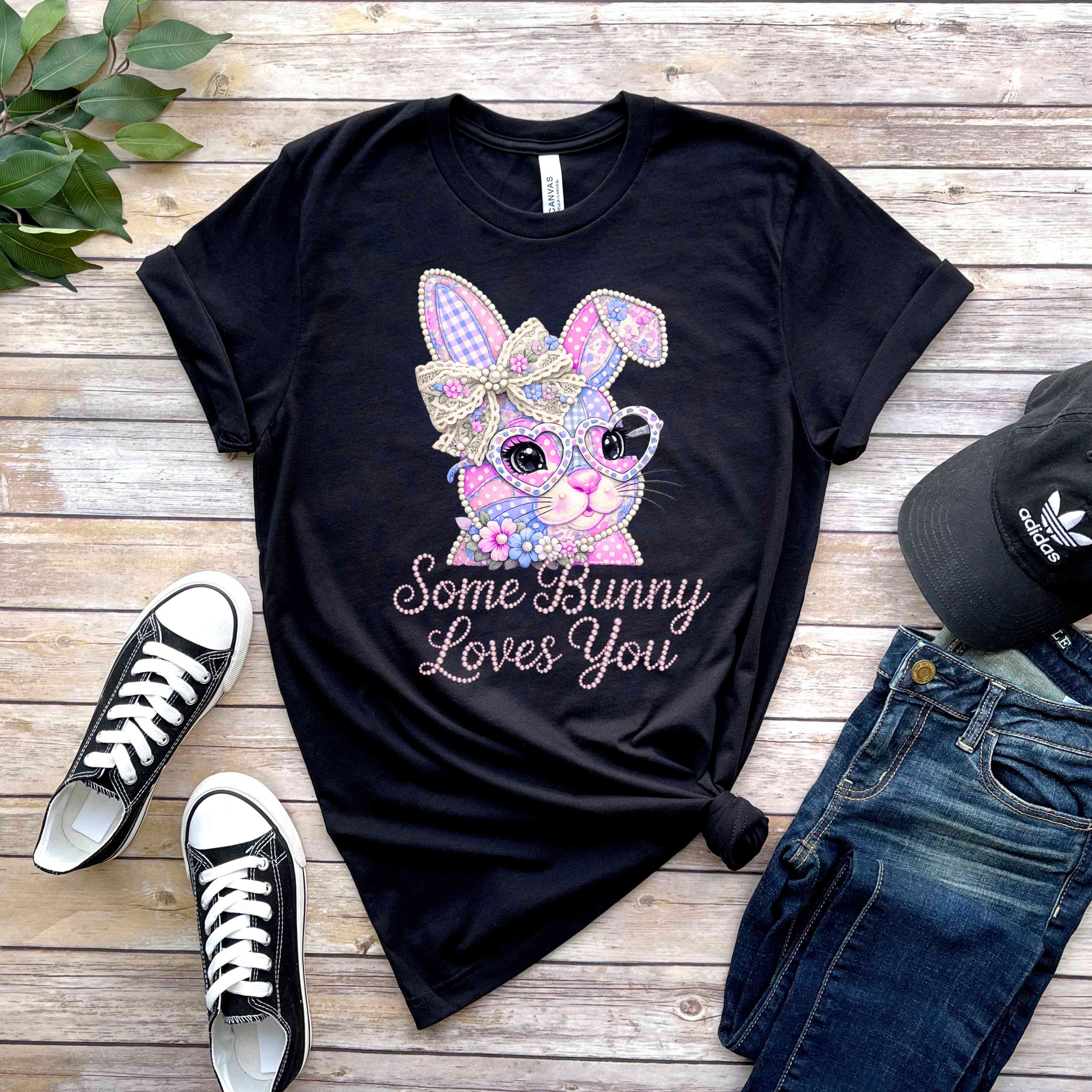 Some Bunny Loves You Tee — Coquette Easter Bunny Shirt