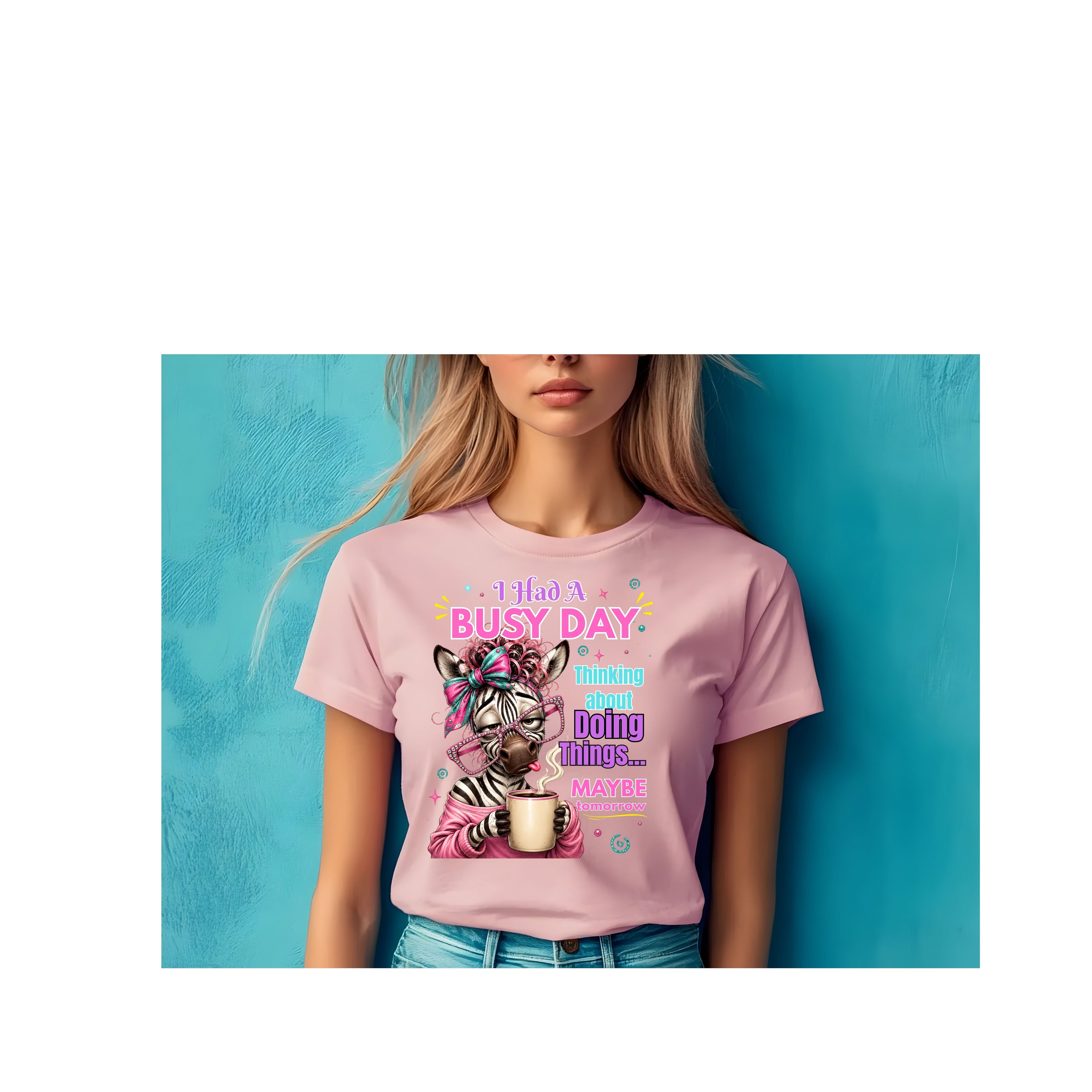 Busy Day Zebra Graphic Tee | Funny Procrastination Shirt