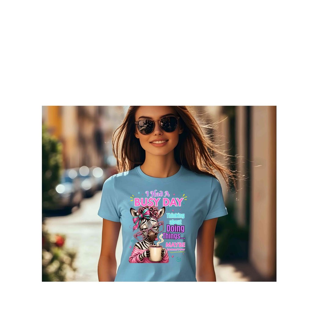 Busy Day Zebra Graphic Tee | Funny Procrastination Shirt