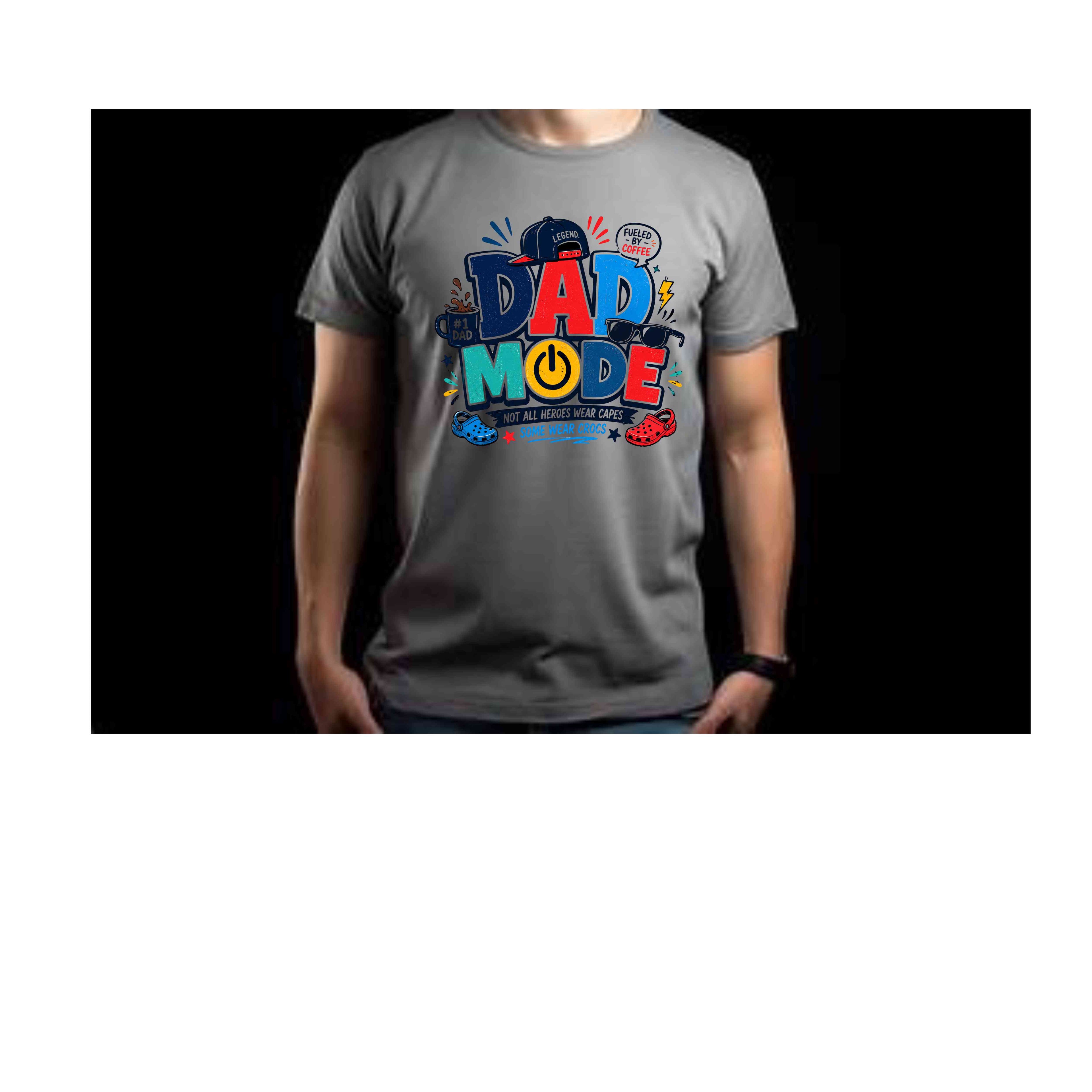 Dad Mode Tee | Funny Dad Crocs Shirt | Cool Father’s Day Graphic T-Shirt