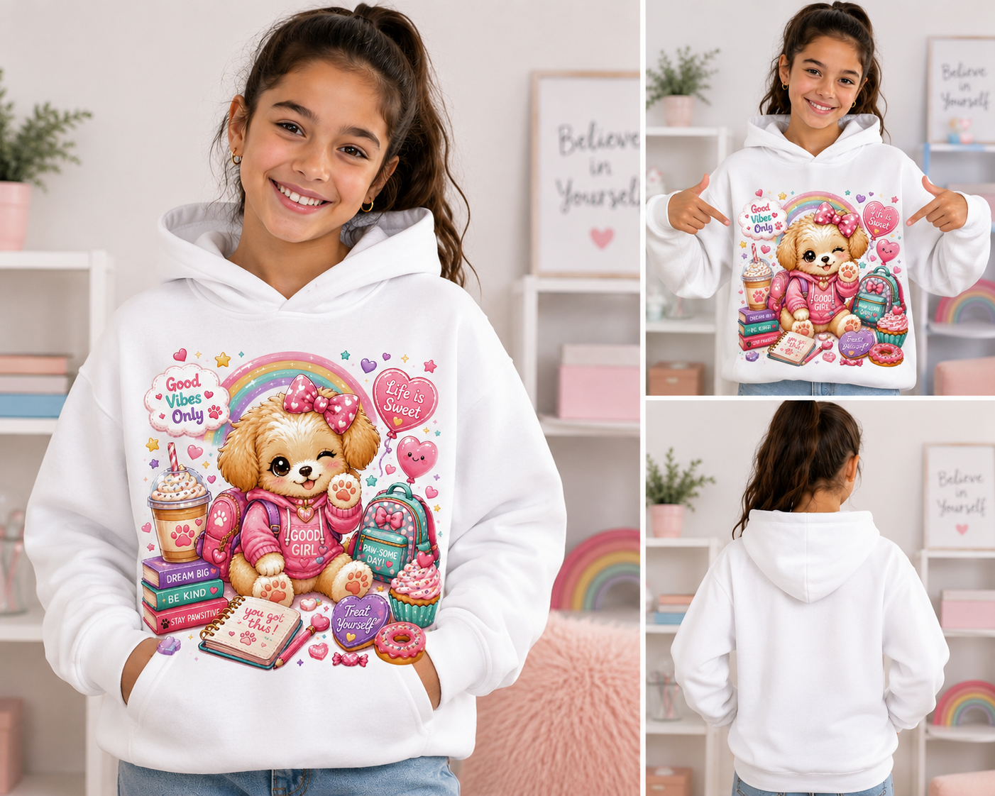 Good Girl Puppy Hoodie | Cute Kawaii Dog Hoodie | Cozy Pastel Hoodie for Dog Lovers | Favor Mode