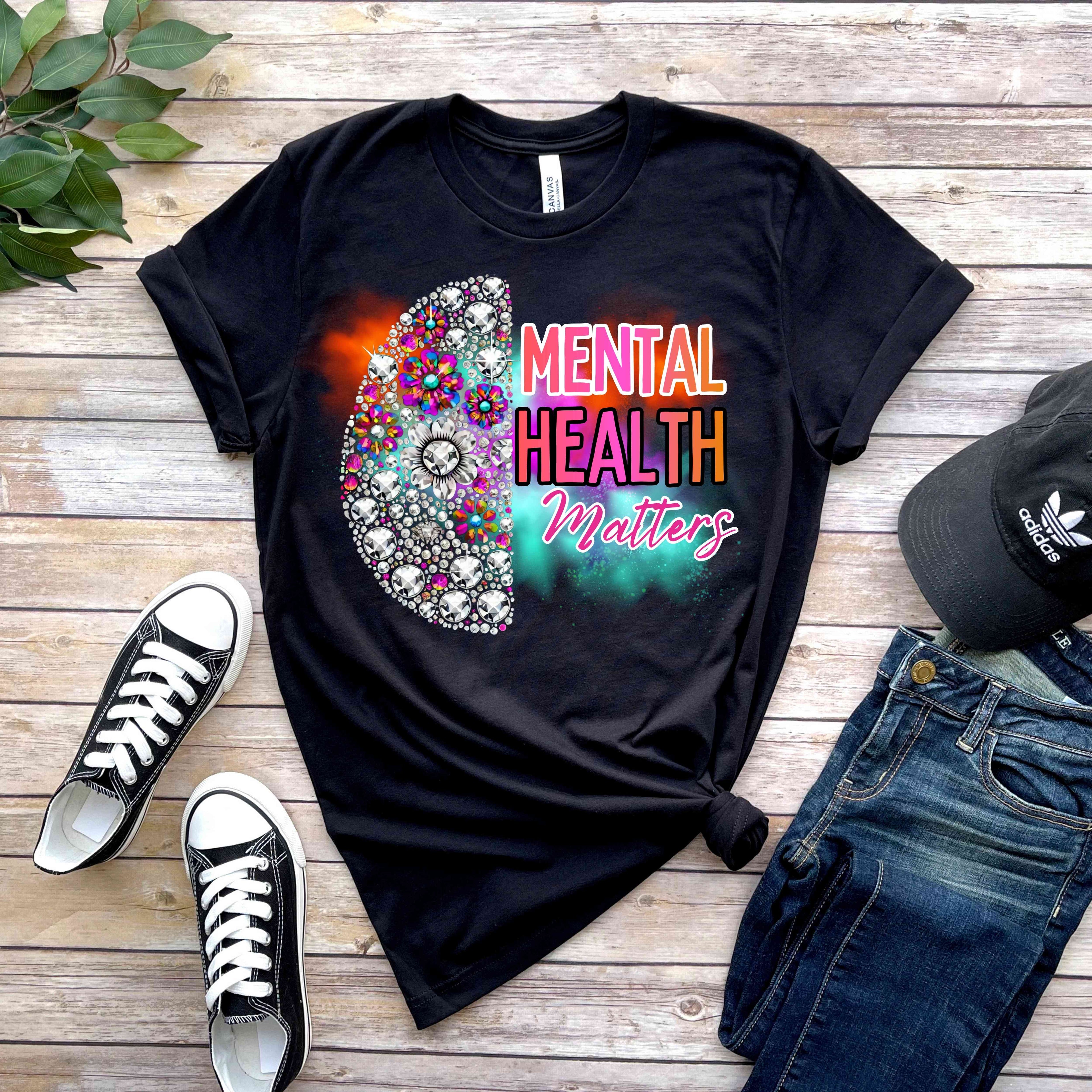 Mental Health Matters T-Shirt | Colorful Awareness Graphic Tee | Self Care & Positive Mental Health Shirt