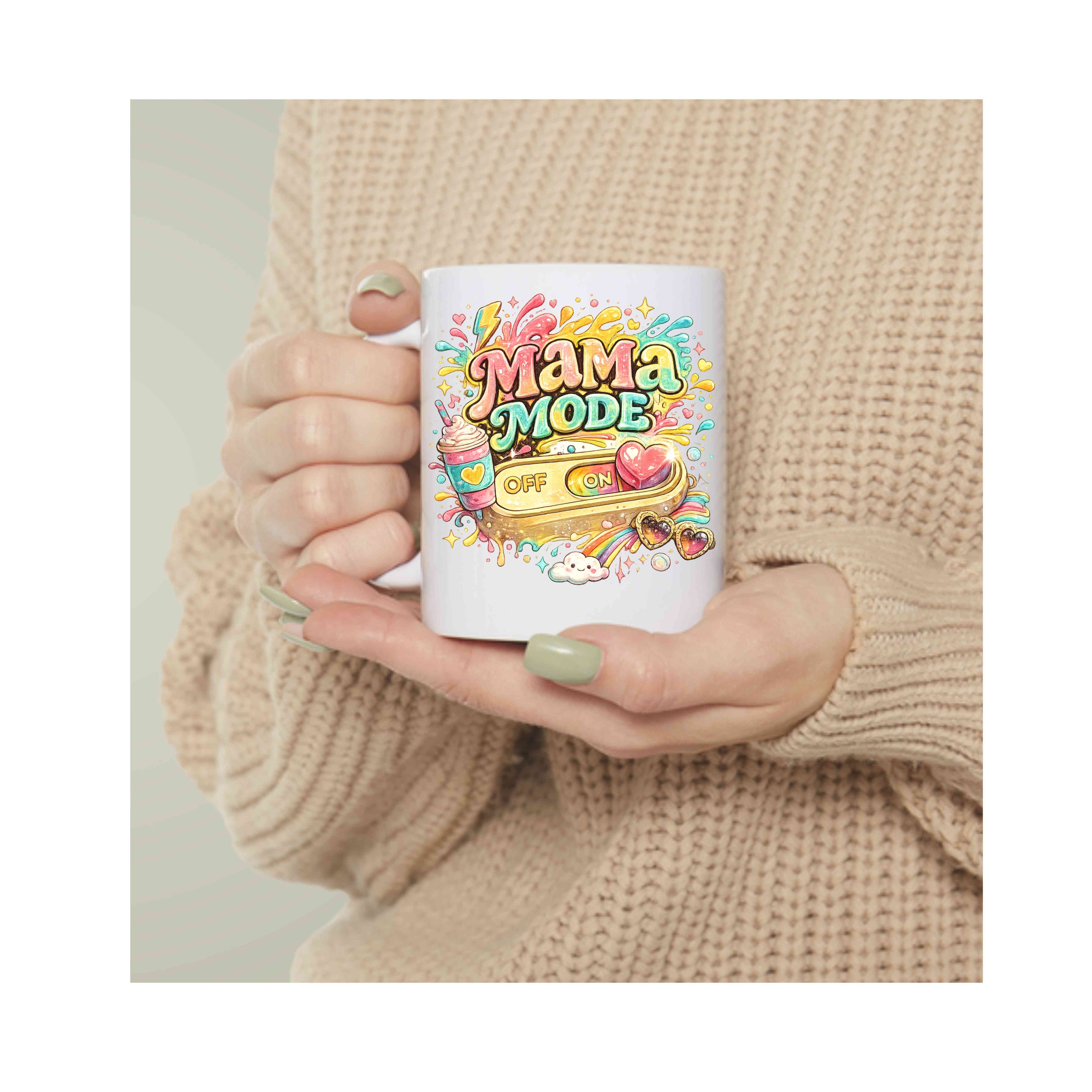Mama Mode Coffee Mug | Colorful Retro Mom Mug | Funny Mom Coffee Cup | Mother's Day Gift